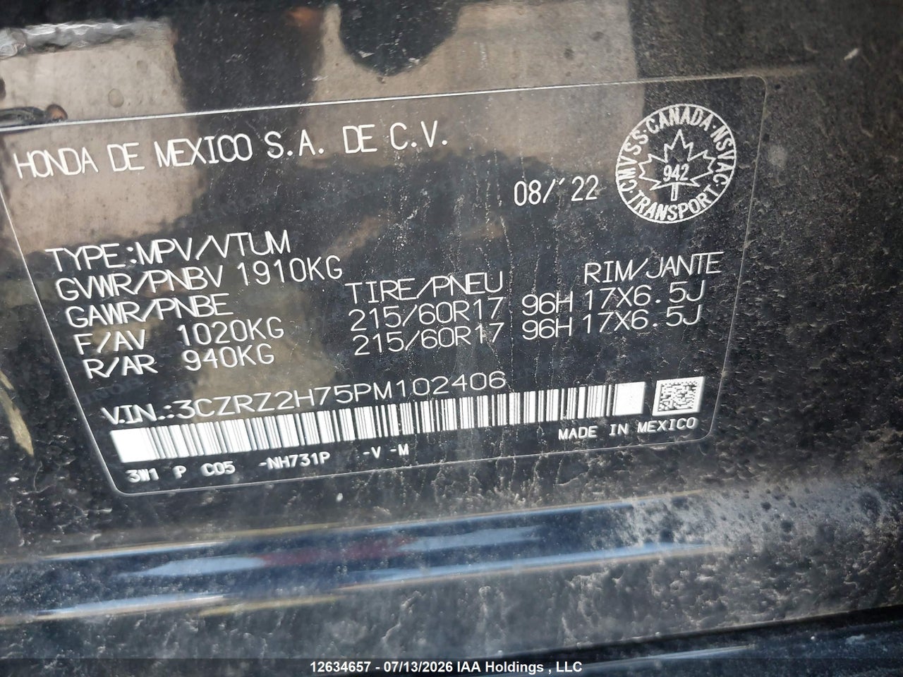 2023 HONDA HR-V EX-L NAVI thumbnail 10