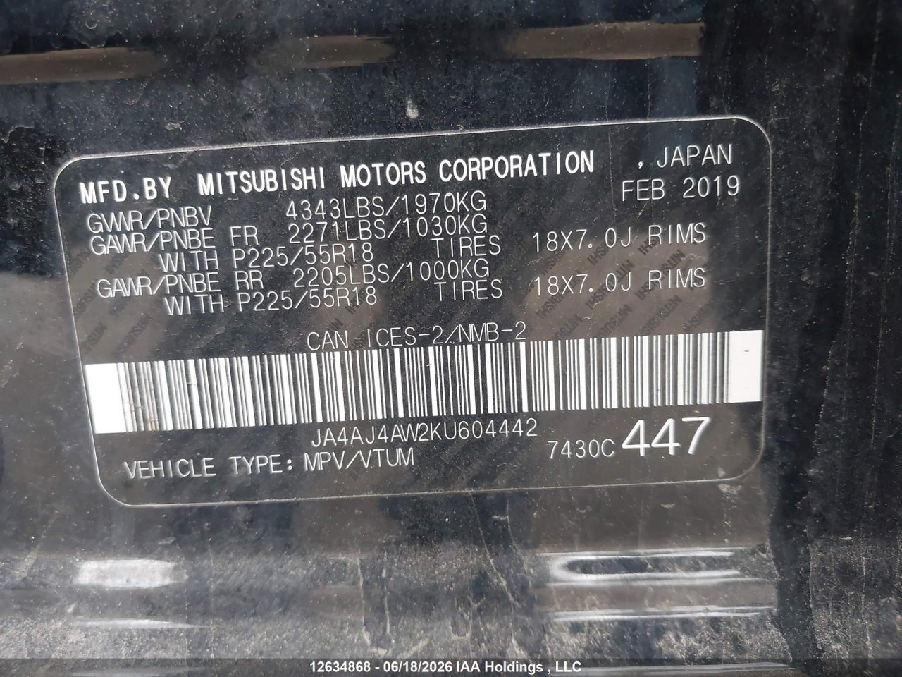 2019 MITSUBISHI RVR GT/SE BLACK EDITION/SE LIMITED EDITION thumbnail 10