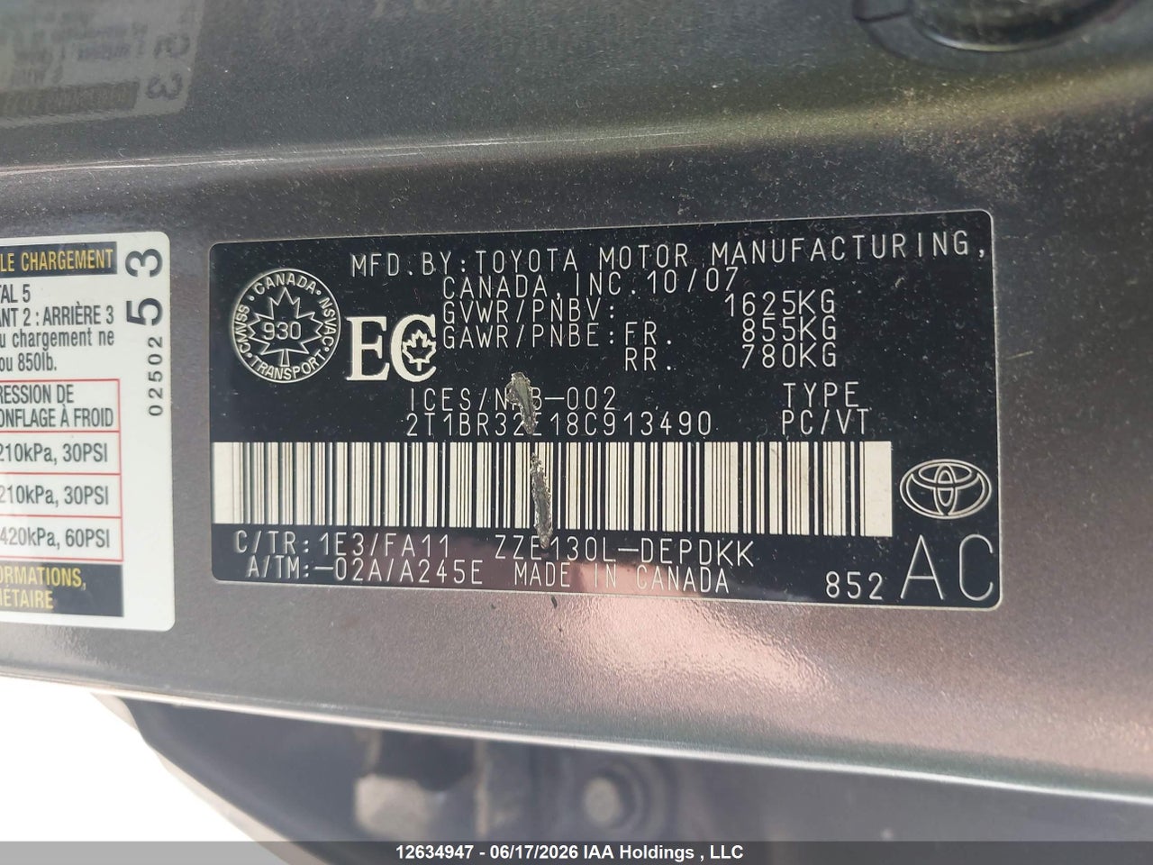 2008 TOYOTA COROLLA CE/LE/S thumbnail 10