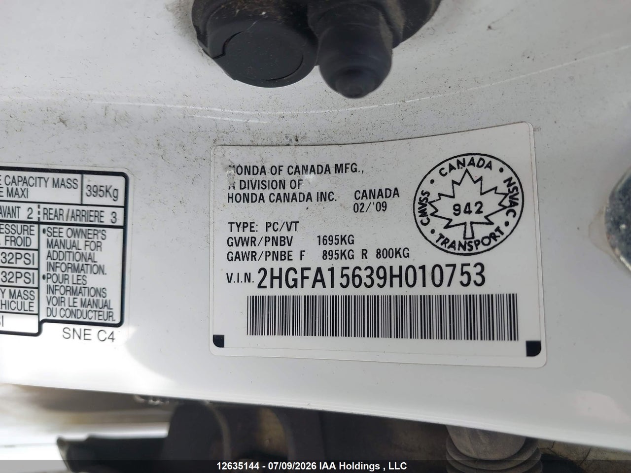 2009 HONDA CIVIC thumbnail 10