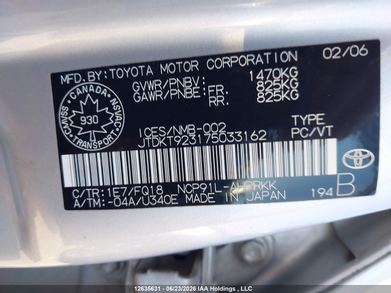 2007 TOYOTA YARIS LE/RS thumbnail 10