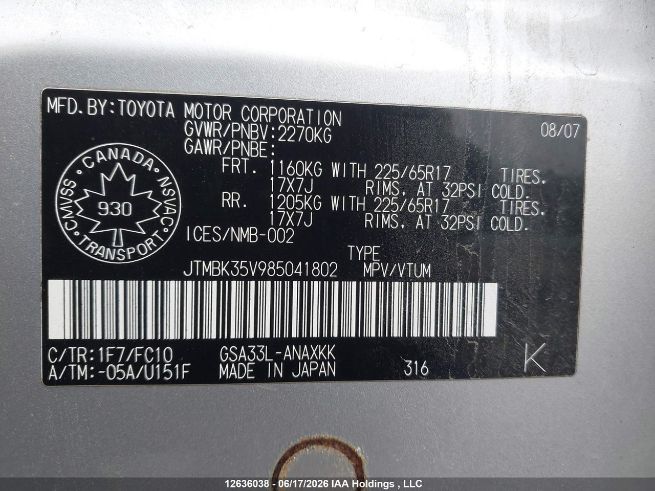 2008 TOYOTA RAV4 thumbnail 10