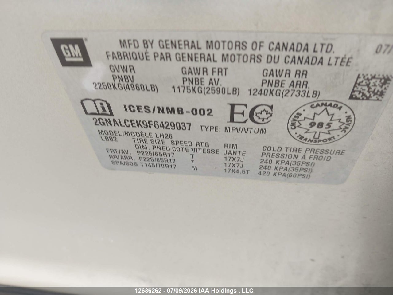 2015 CHEVROLET EQUINOX thumbnail 10
