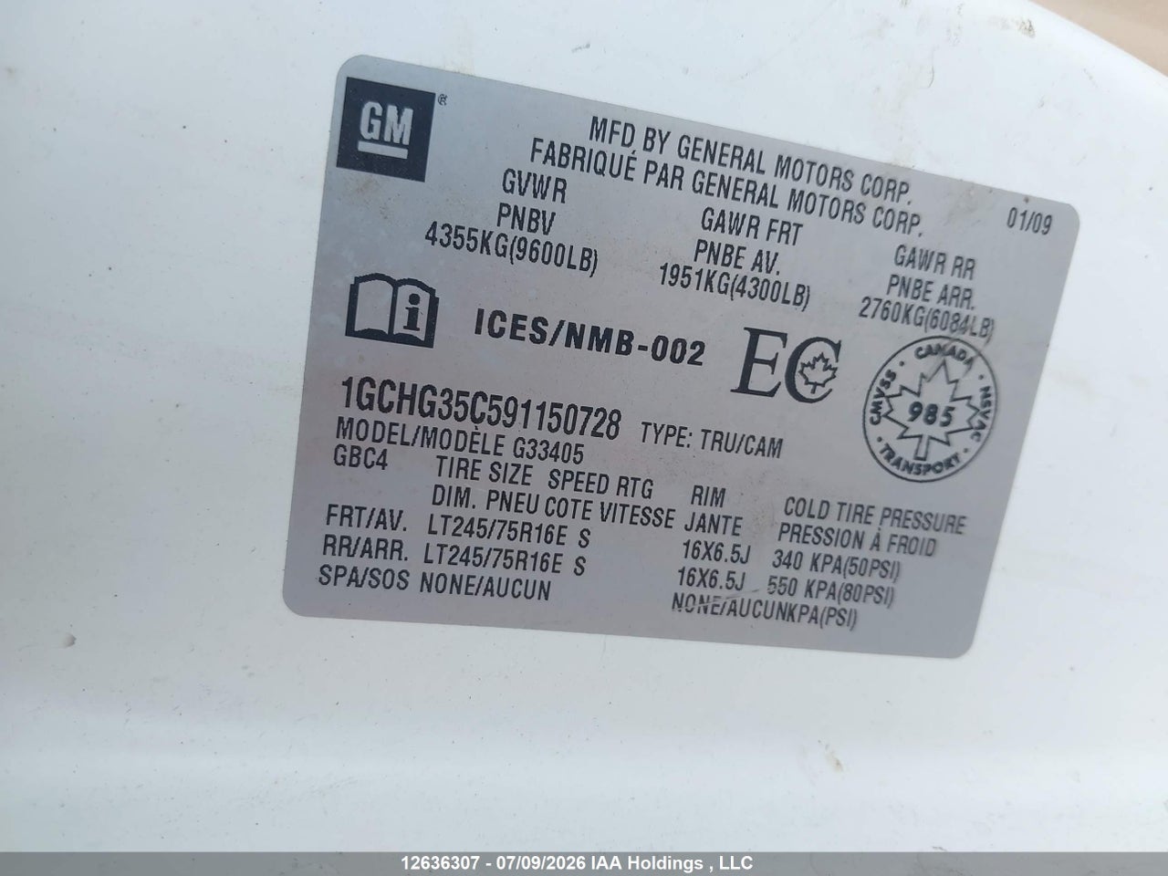 2009 CHEVROLET EXPRESS 3500 STANDARD thumbnail 10