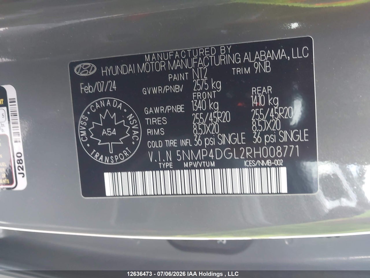 2024 HYUNDAI SANTA FE LUXURY thumbnail 10
