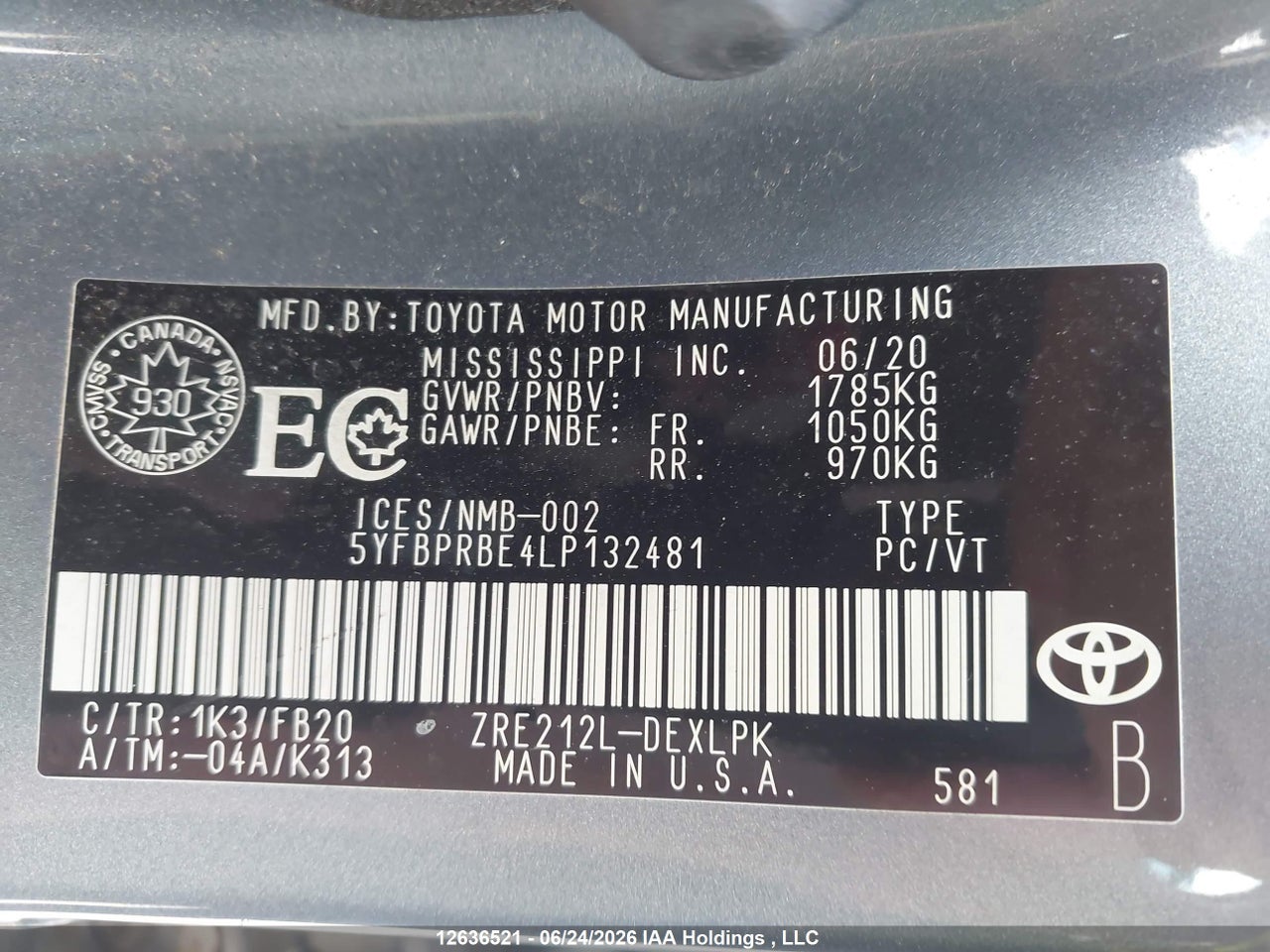 2020 TOYOTA COROLLA LE thumbnail 10