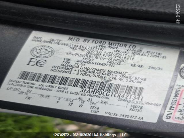 2012 FORD FUSION SEL thumbnail 10