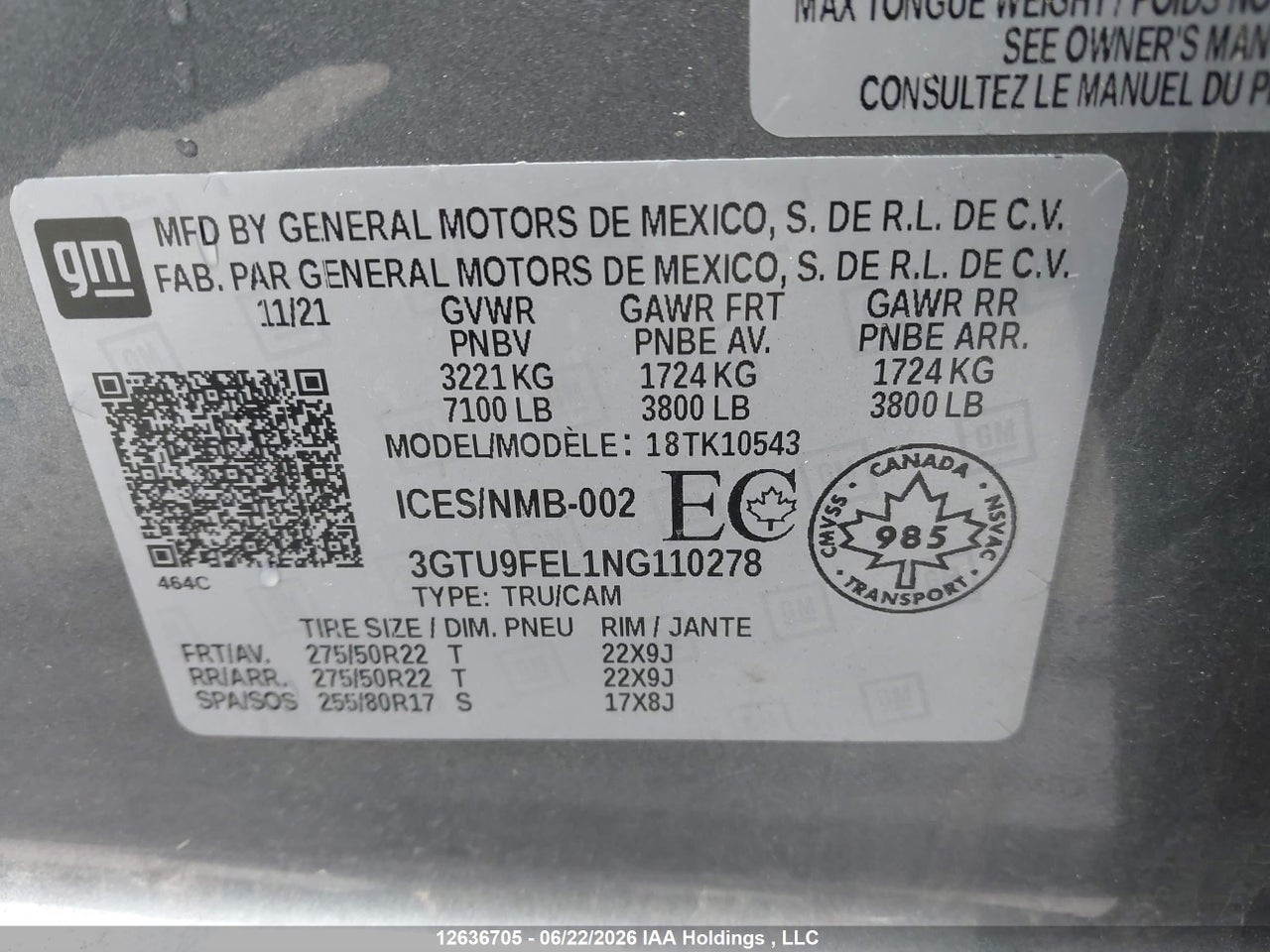 2022 GMC SIERRA 1500 LIMITED DENALI thumbnail 10