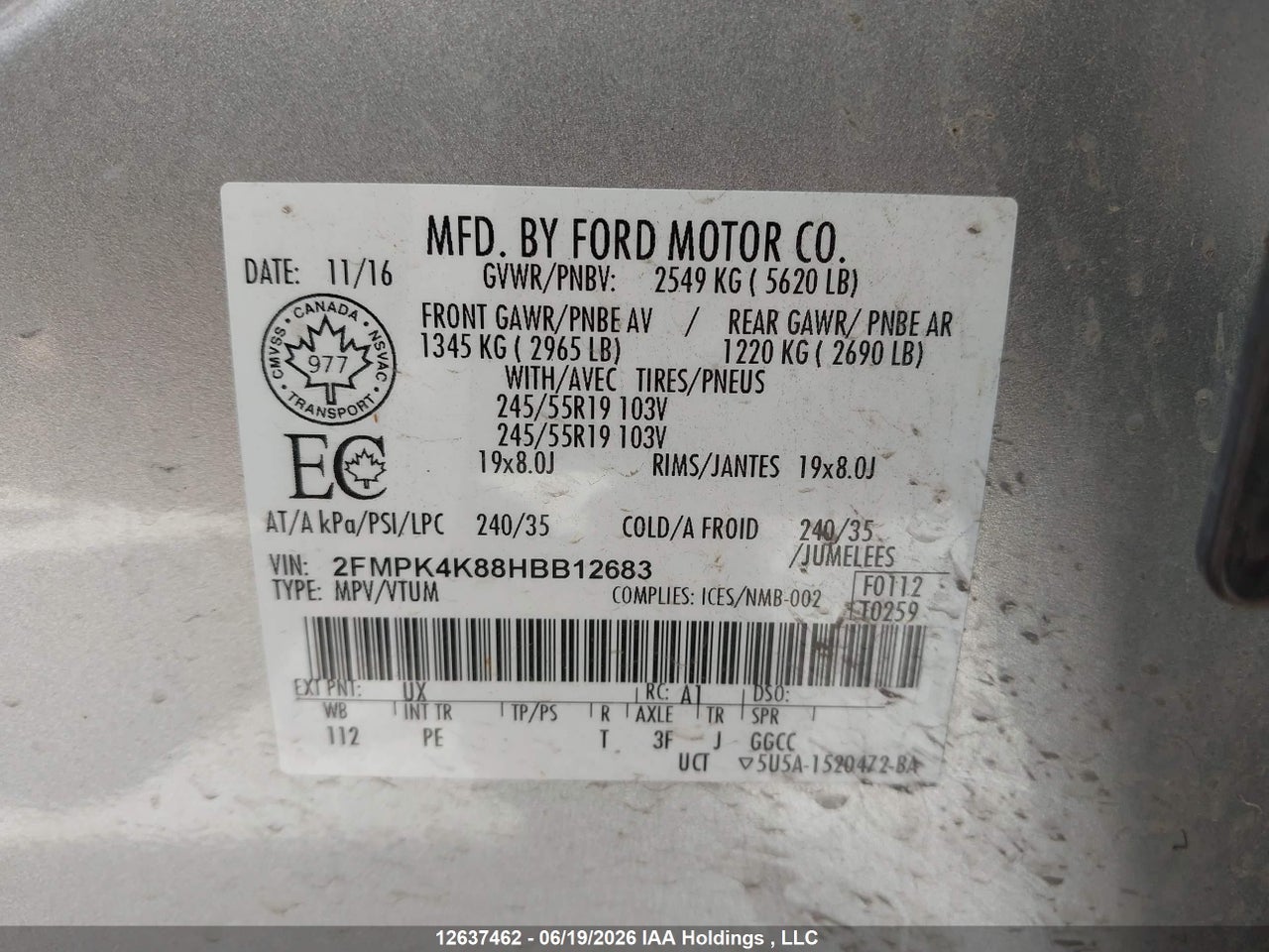 2017 FORD EDGE TITANIUM thumbnail 10