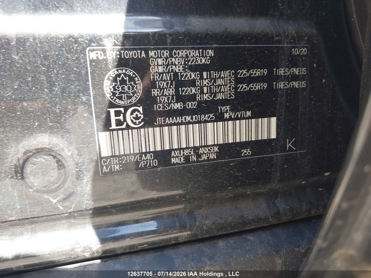 2021 TOYOTA VENZA LE/XLE/LIMITED thumbnail 10