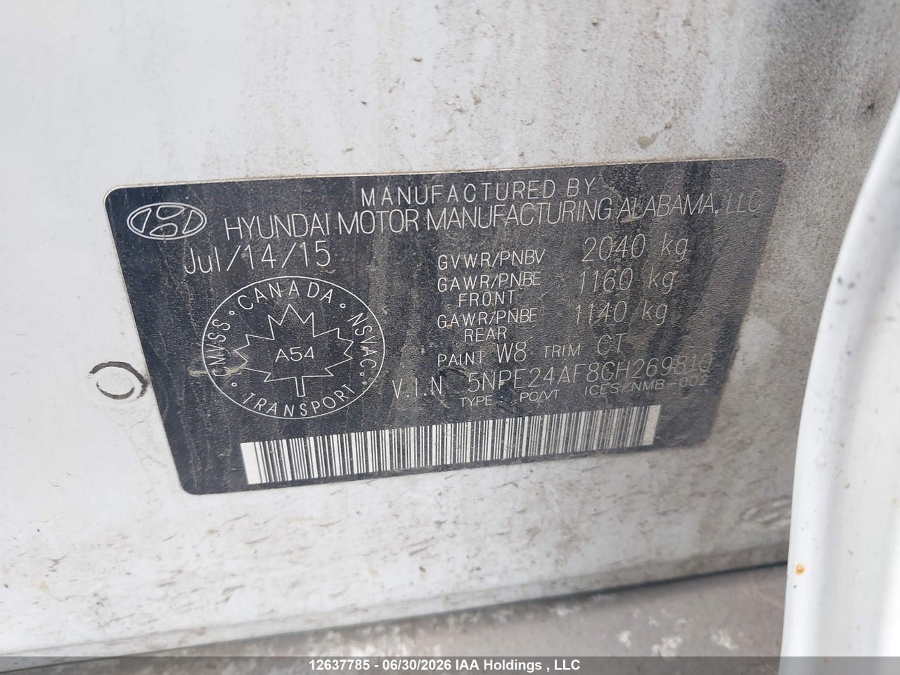 2016 HYUNDAI SONATA GL thumbnail 10