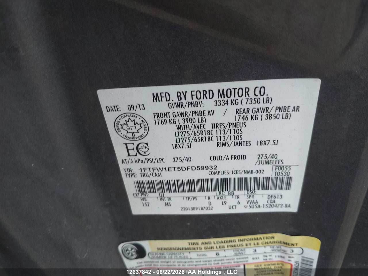 2013 FORD F-150 thumbnail 10