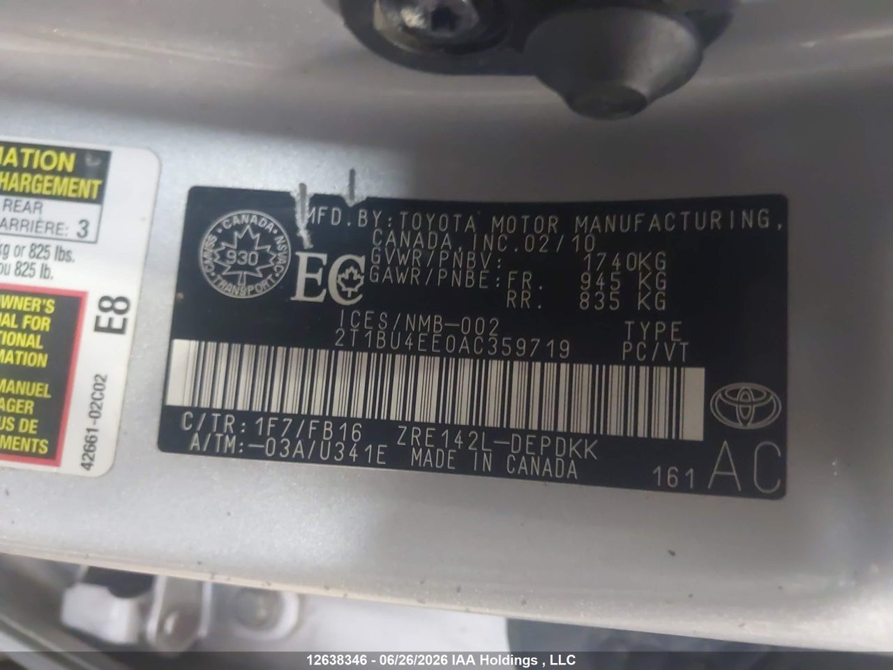 2010 TOYOTA COROLLA thumbnail 10