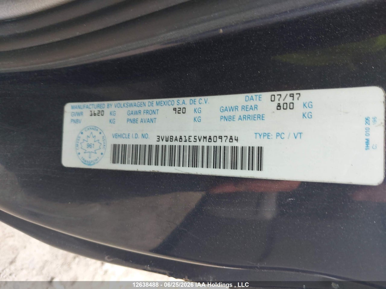 1997 VOLKSWAGEN CABRIO HIGHLINE thumbnail 10