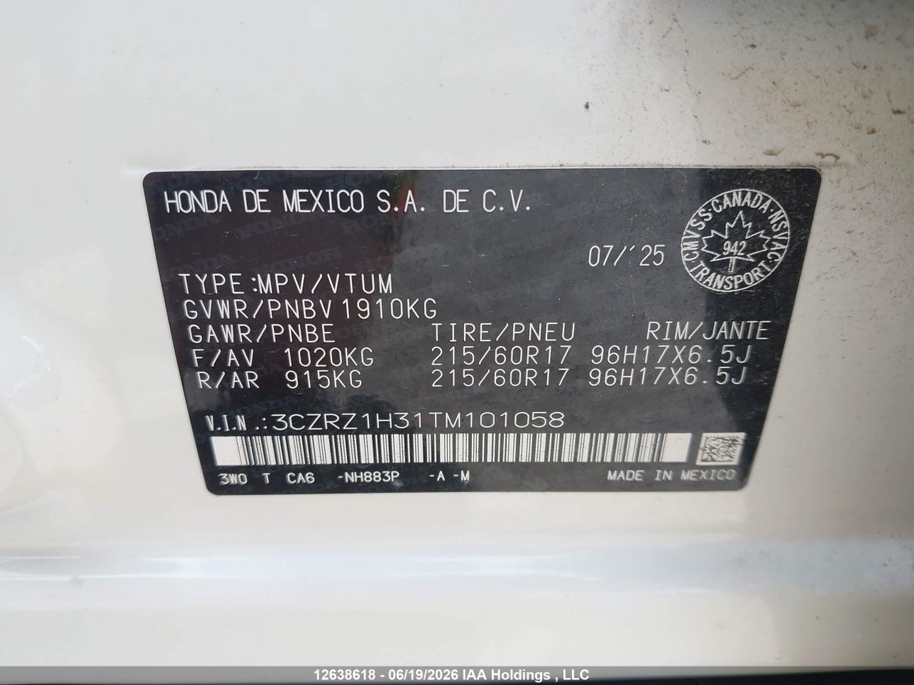 2026 HONDA HR-V LX thumbnail 10