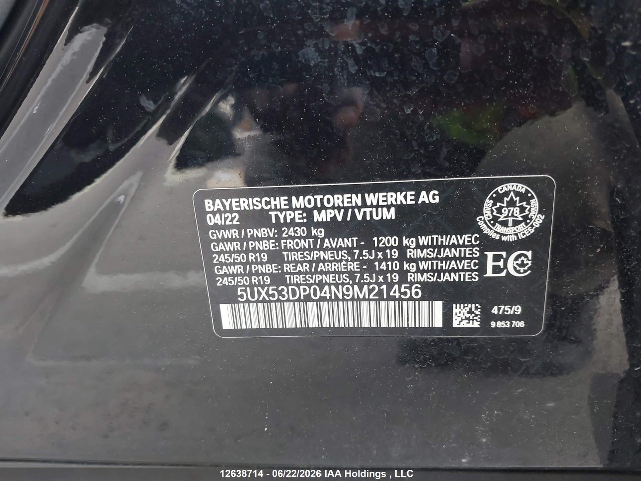 2022 BMW X3 XDRIVE30I thumbnail 10