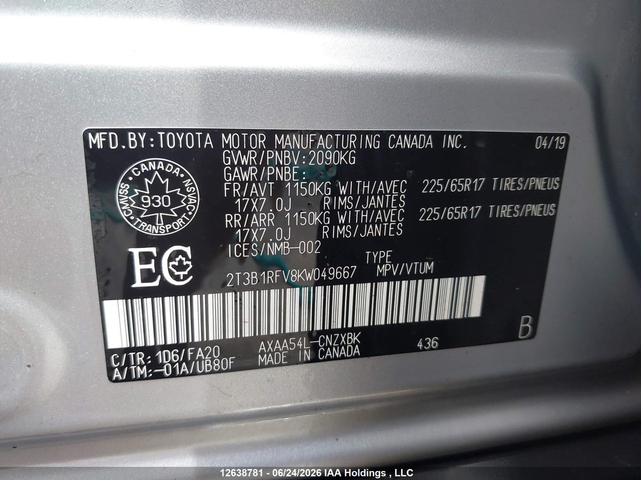 2019 TOYOTA RAV4 LE thumbnail 10