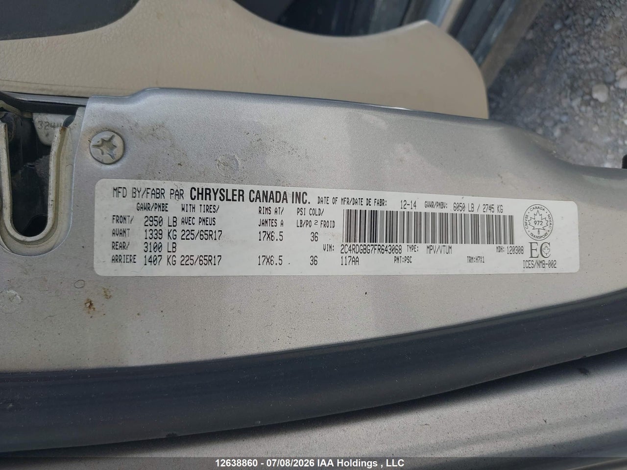 2015 DODGE GRAND CARAVAN SE thumbnail 10