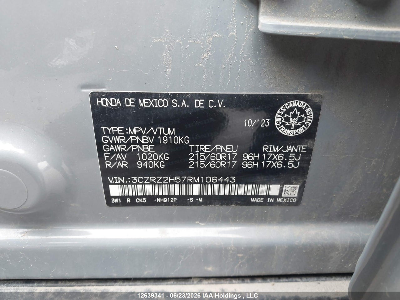 2024 HONDA HR-V SPORT-B thumbnail 10