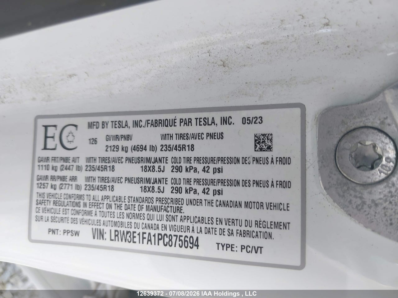 2023 TESLA MODEL 3 RWD thumbnail 10