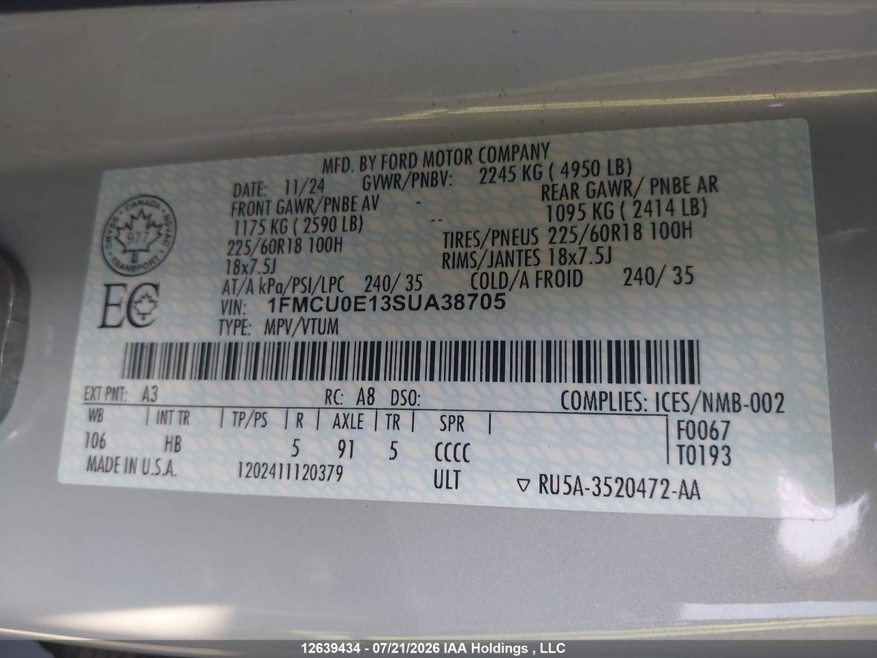 2025 FORD ESCAPE PHEV thumbnail 10
