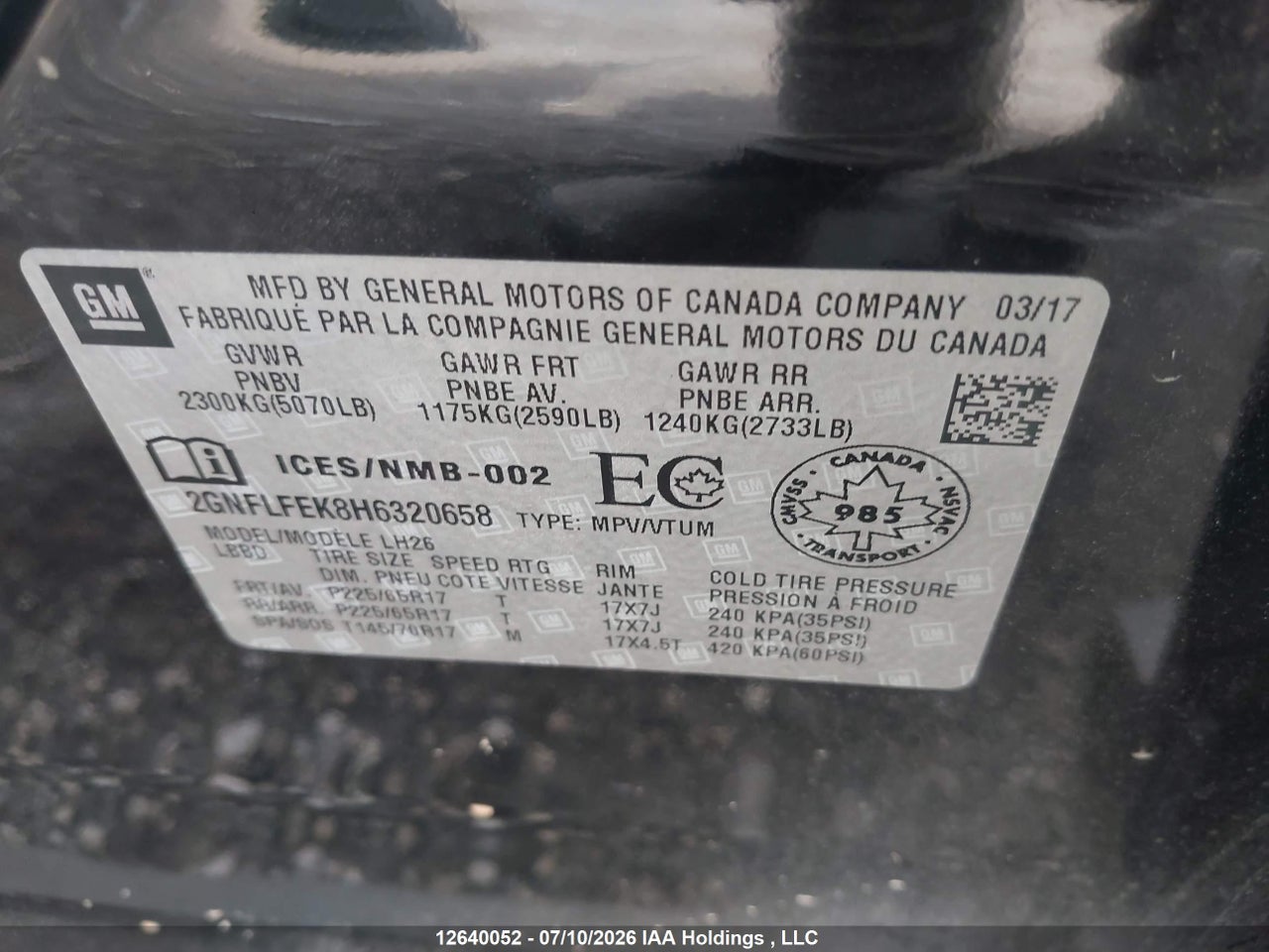 2017 CHEVROLET EQUINOX thumbnail 10