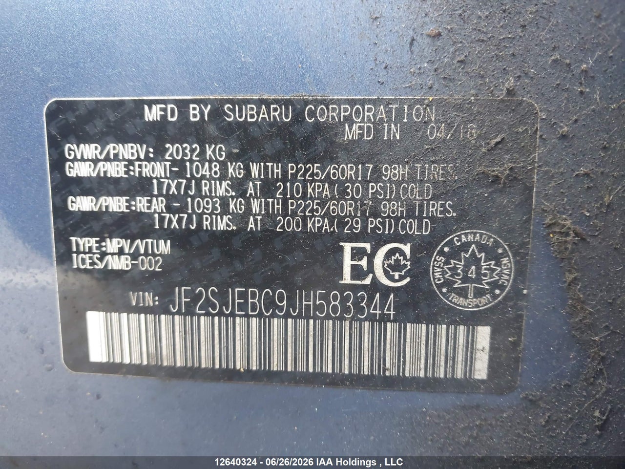 2018 SUBARU FORESTER 2.5I thumbnail 10