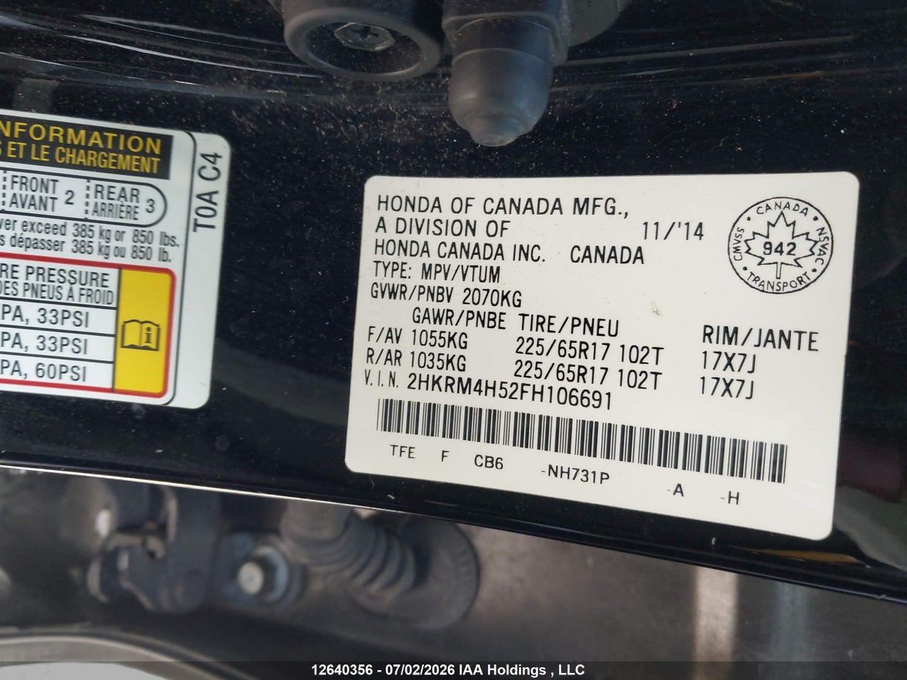 2015 HONDA CR-V thumbnail 10