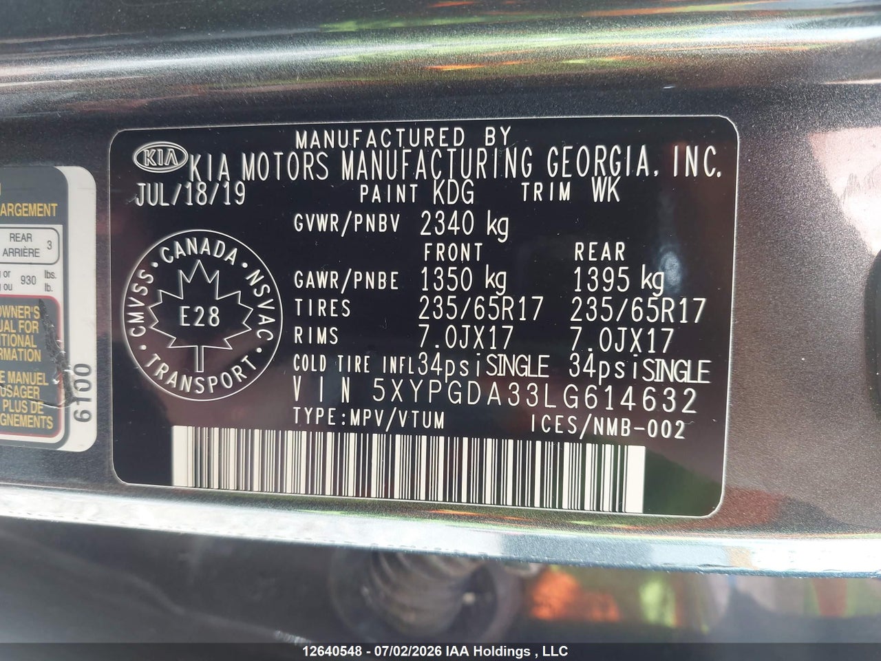 2020 KIA SORENTO L/LX thumbnail 10