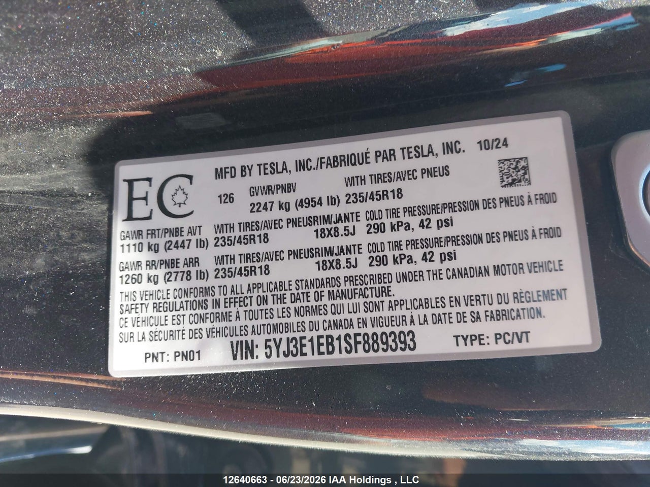 2025 TESLA MODEL 3 PREMIUM ALL-WHEEL DRIVE thumbnail 10
