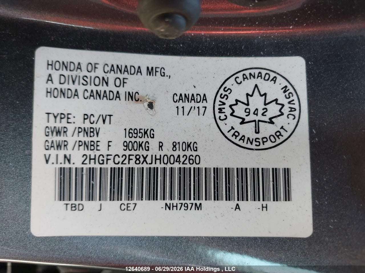 2018 HONDA CIVIC EX thumbnail 10