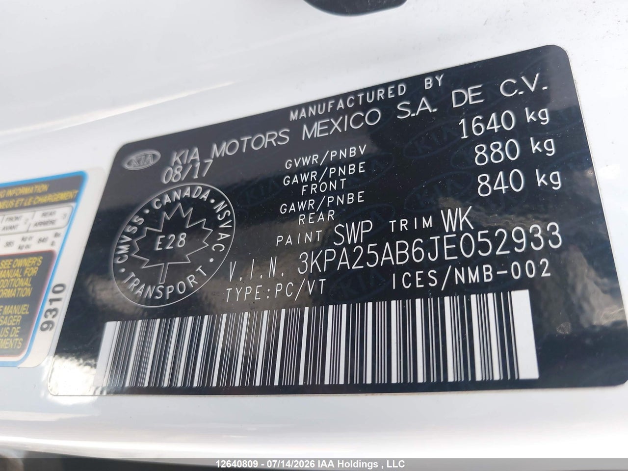 2018 KIA RIO LX/LX+ thumbnail 10
