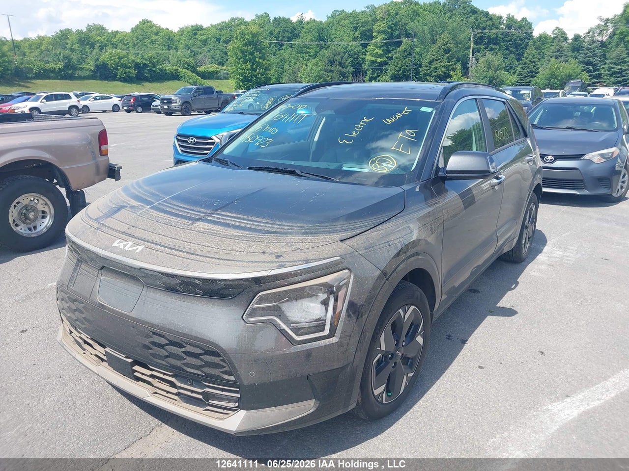 2026 KIA NIRO EV WAVE/WAVE W/SNOW WHITE PEARL   GREY EXTERIOR thumbnail 3