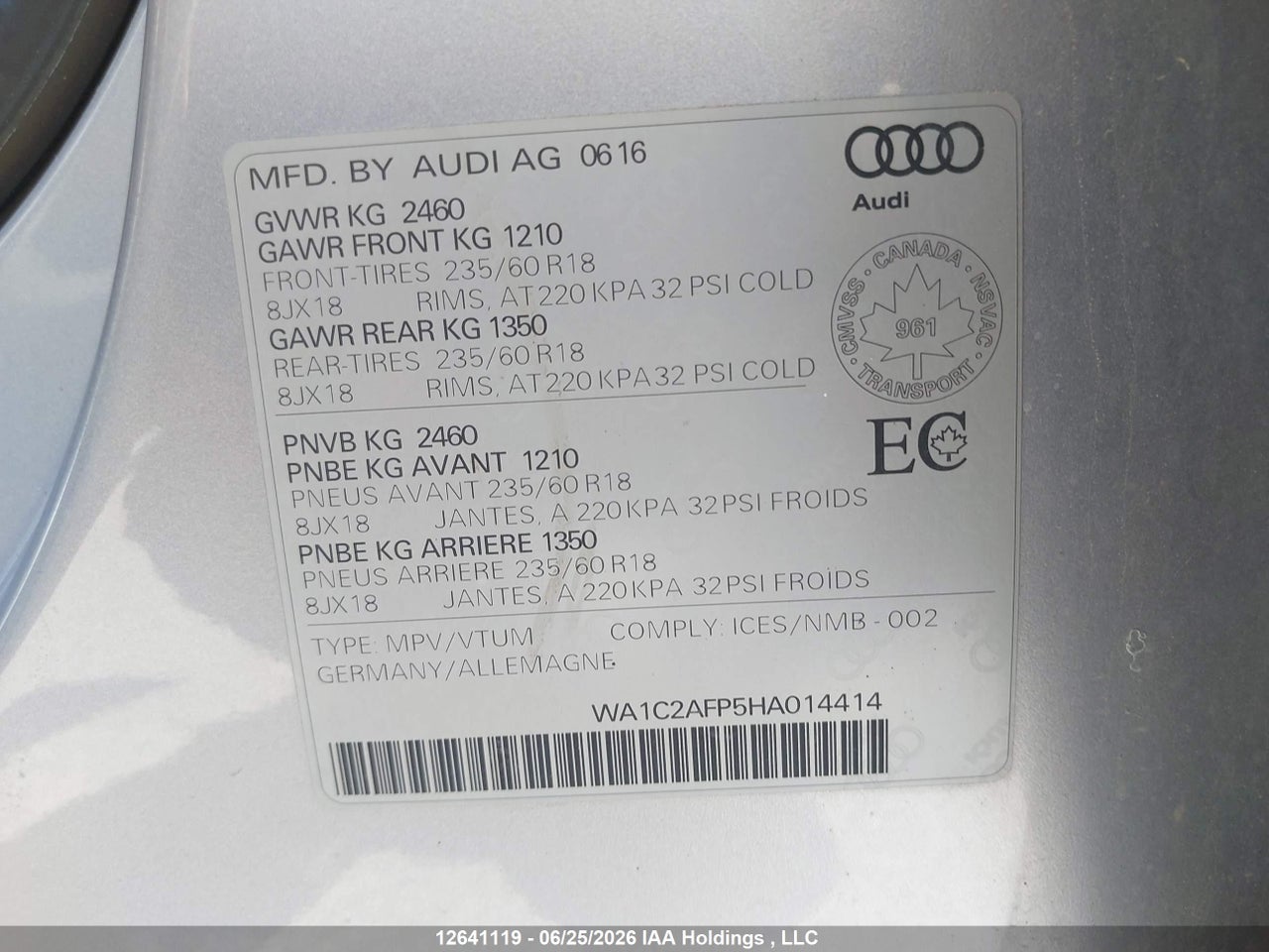 2017 AUDI Q5 2.0T KOMFORT thumbnail 10