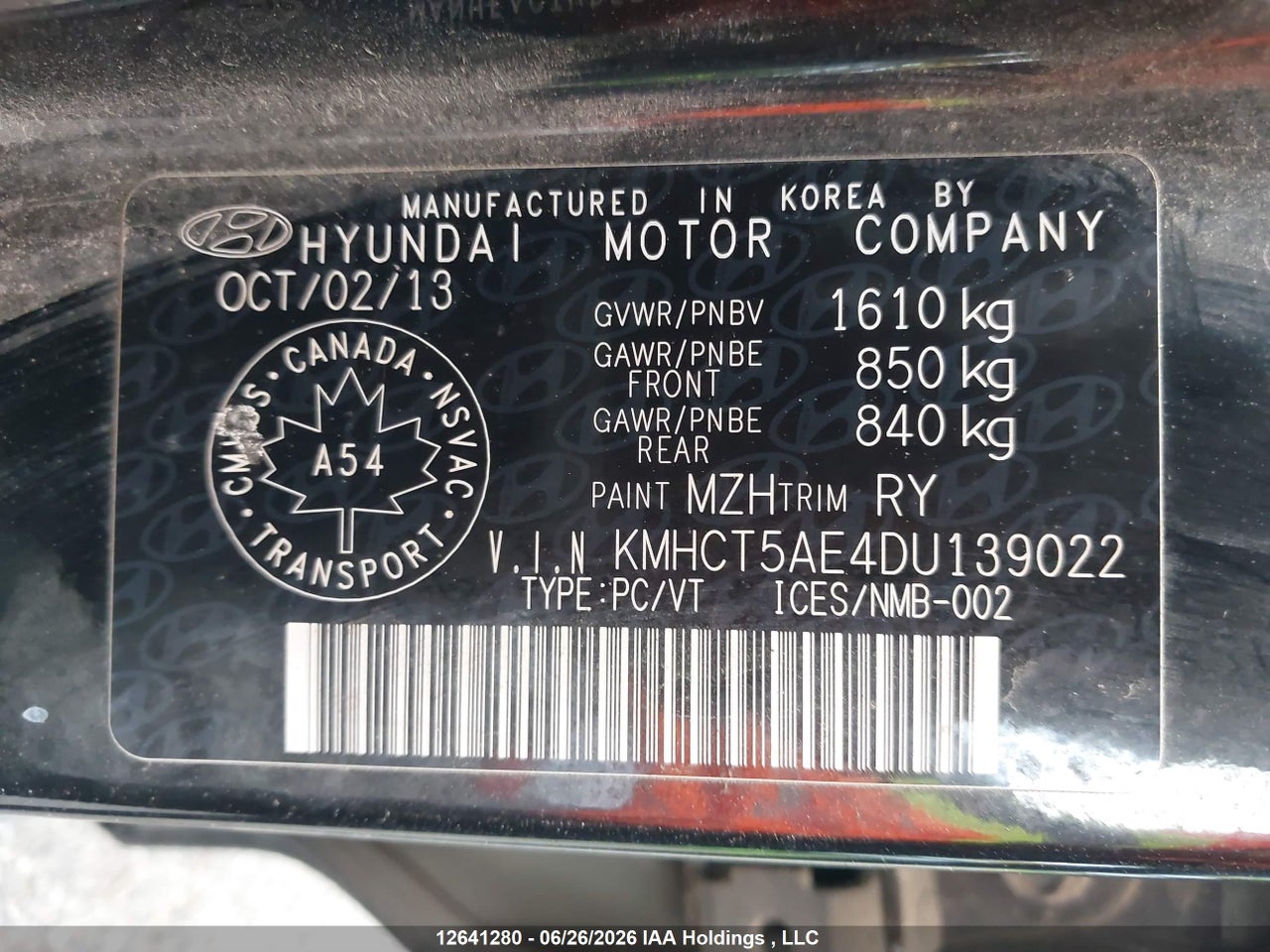 2013 HYUNDAI ACCENT GLS/GS thumbnail 10