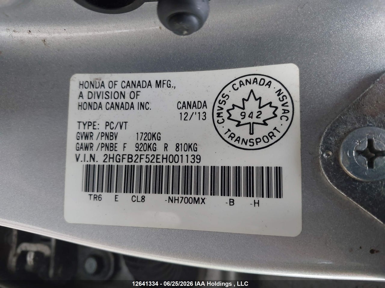 2014 HONDA CIVIC LX thumbnail 10