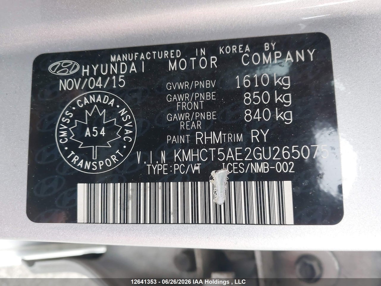 2016 HYUNDAI ACCENT thumbnail 10