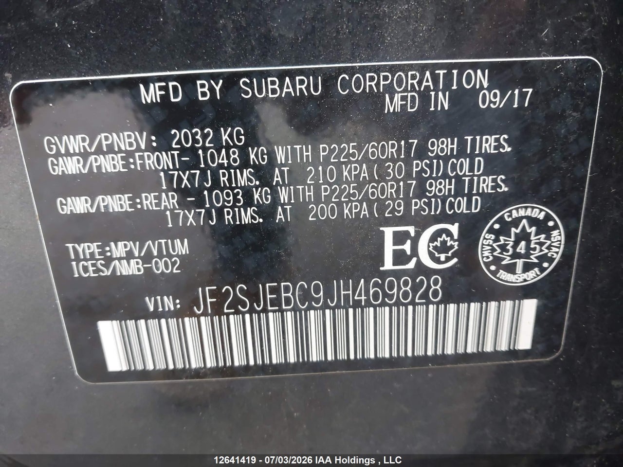2018 SUBARU FORESTER 2.5I thumbnail 10
