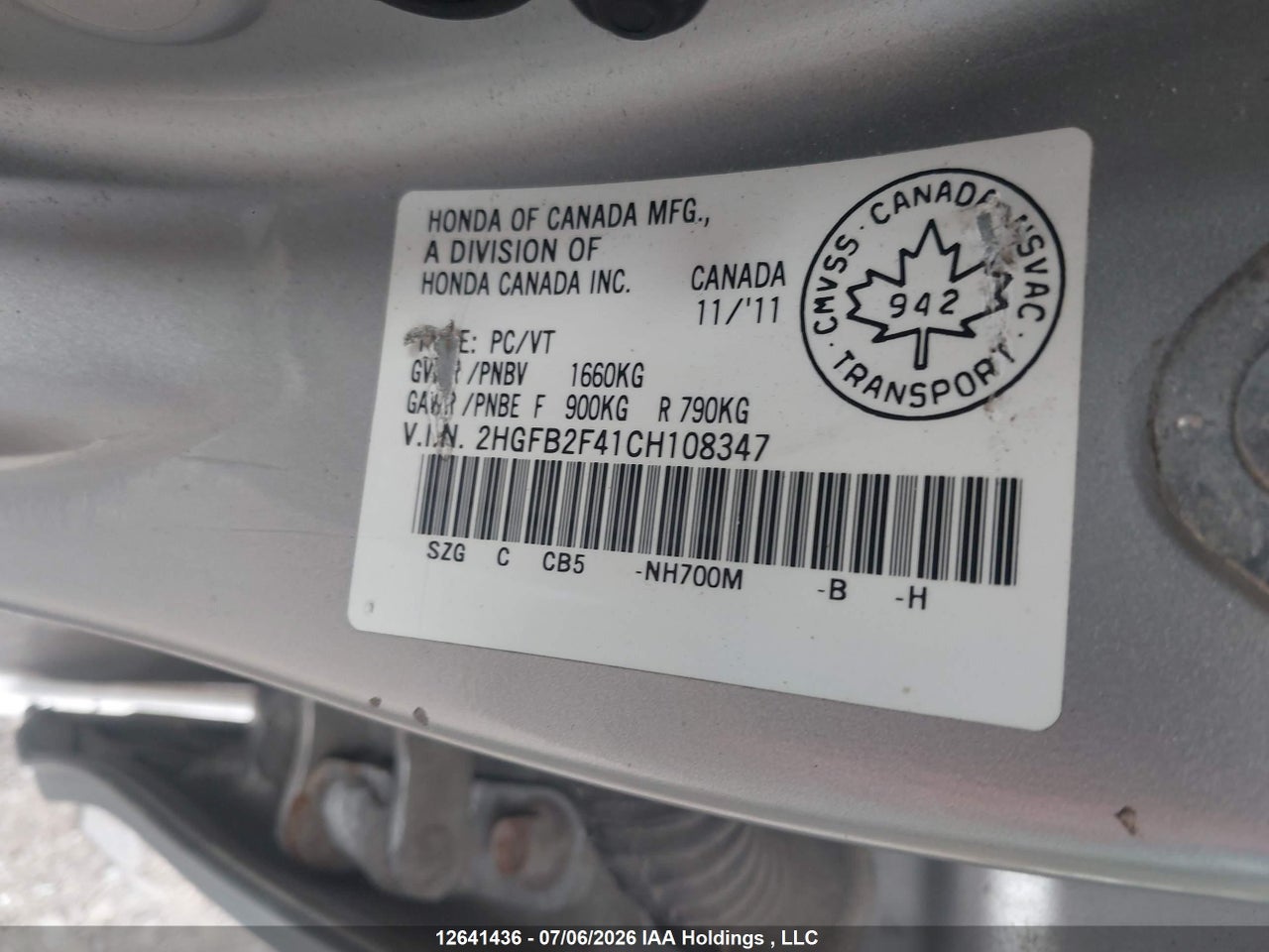2012 HONDA CIVIC thumbnail 10