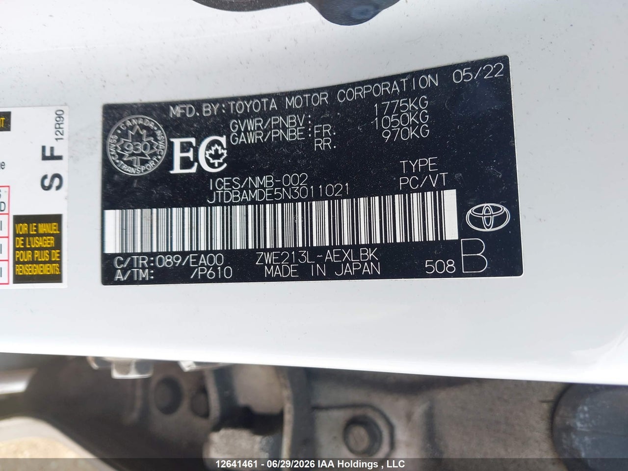 2022 TOYOTA COROLLA HYBRID thumbnail 10