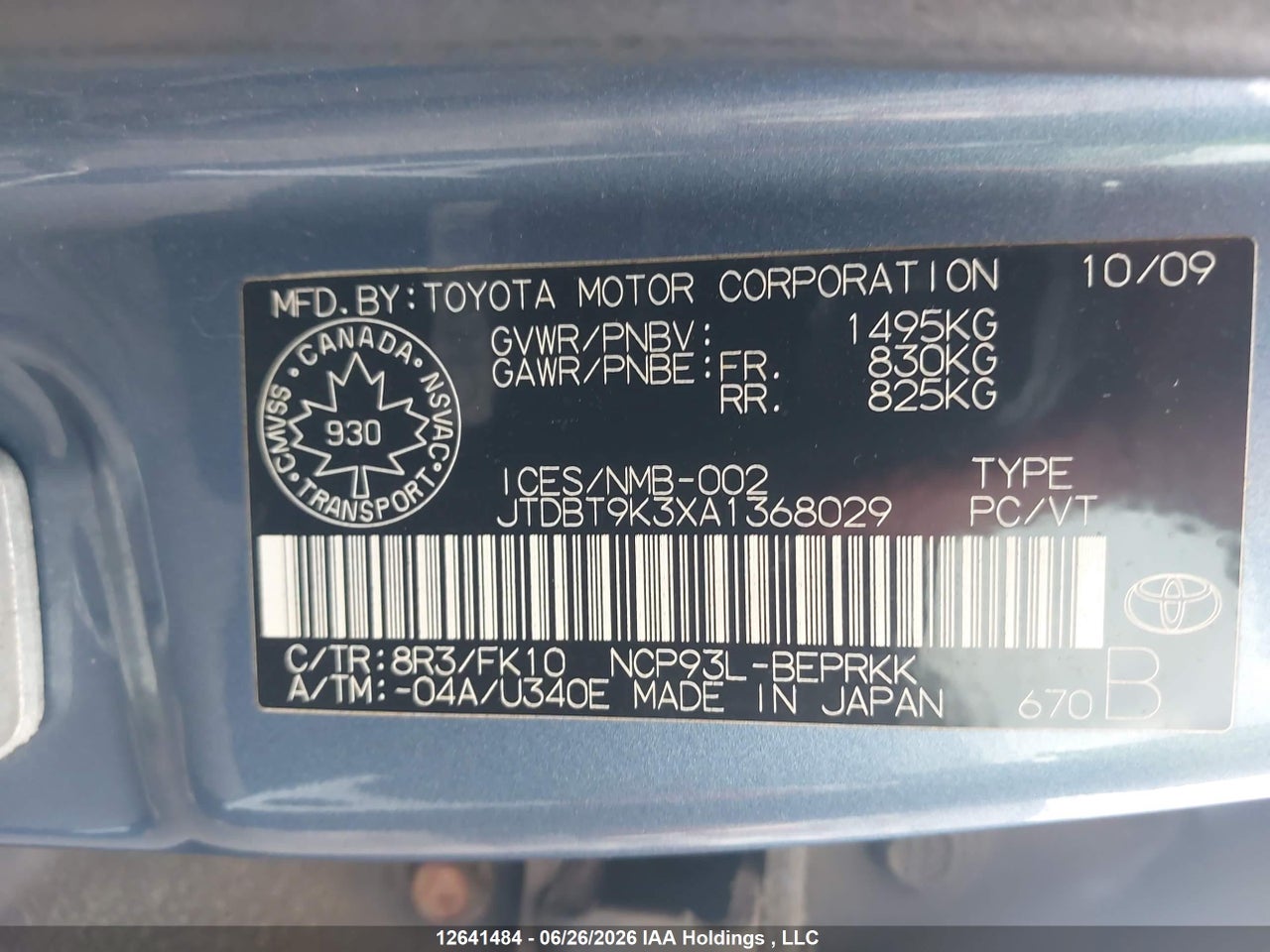 2010 TOYOTA YARIS thumbnail 10