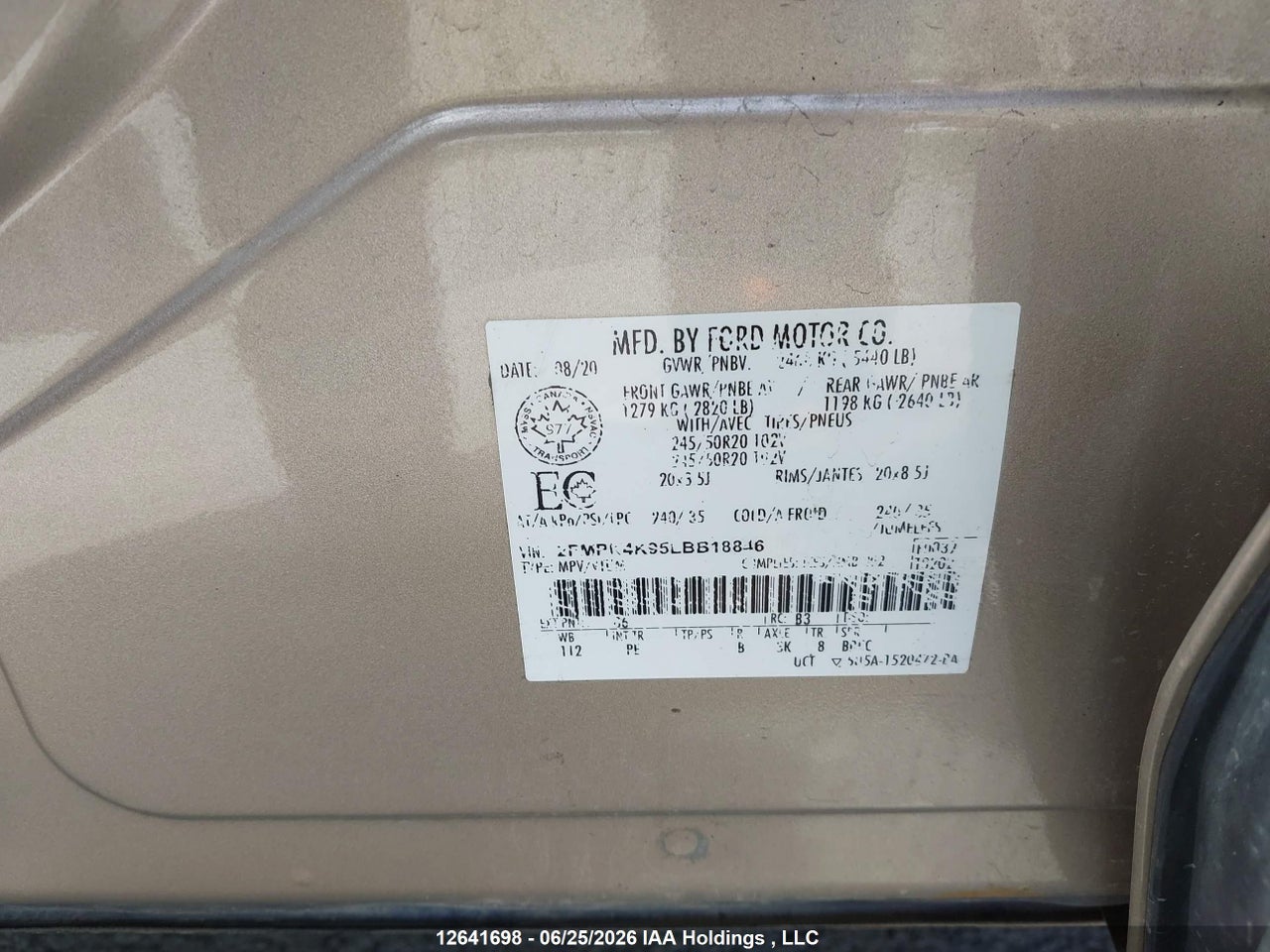 2020 FORD EDGE TITANIUM thumbnail 10