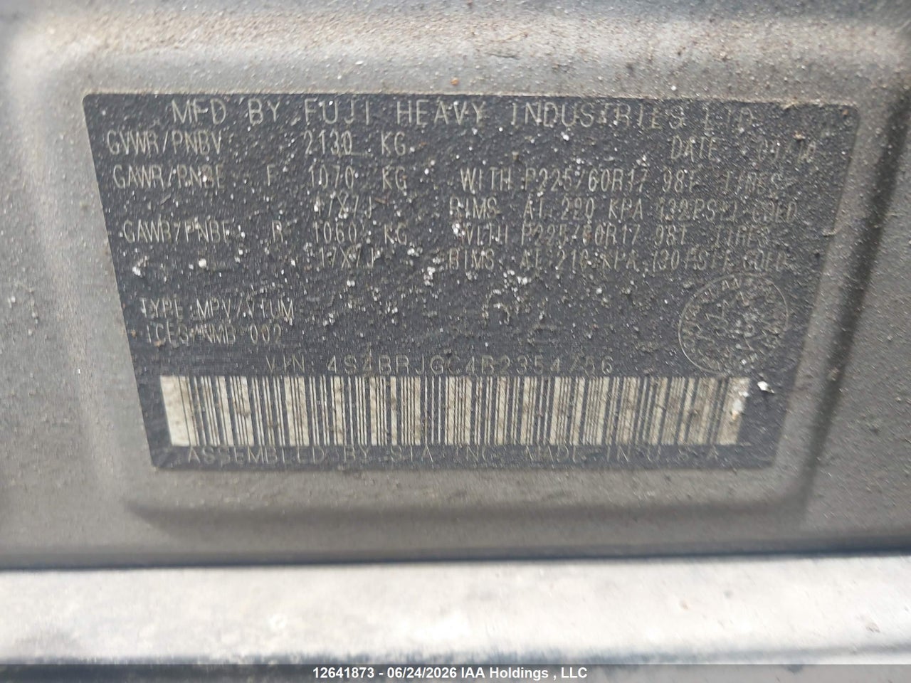 2011 SUBARU LEGACY OUTBACK thumbnail 10