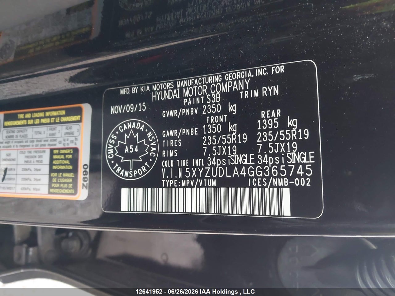 2016 HYUNDAI SANTA FE SPORT thumbnail 10