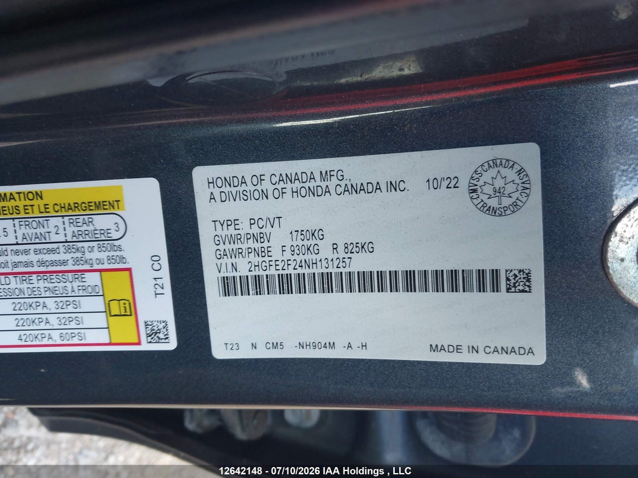 2022 HONDA CIVIC thumbnail 10