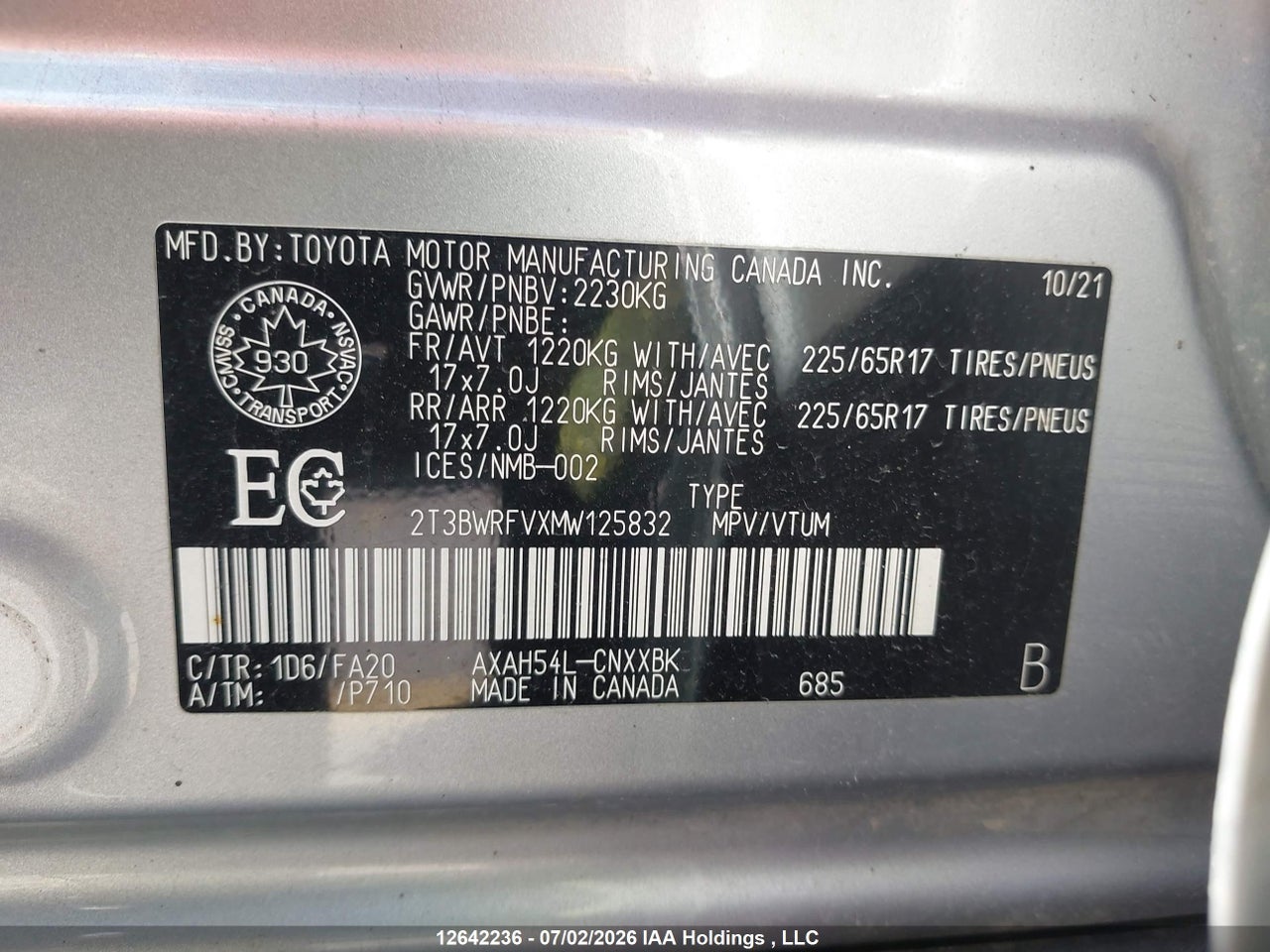 2021 TOYOTA RAV4 HYBRID LE thumbnail 10