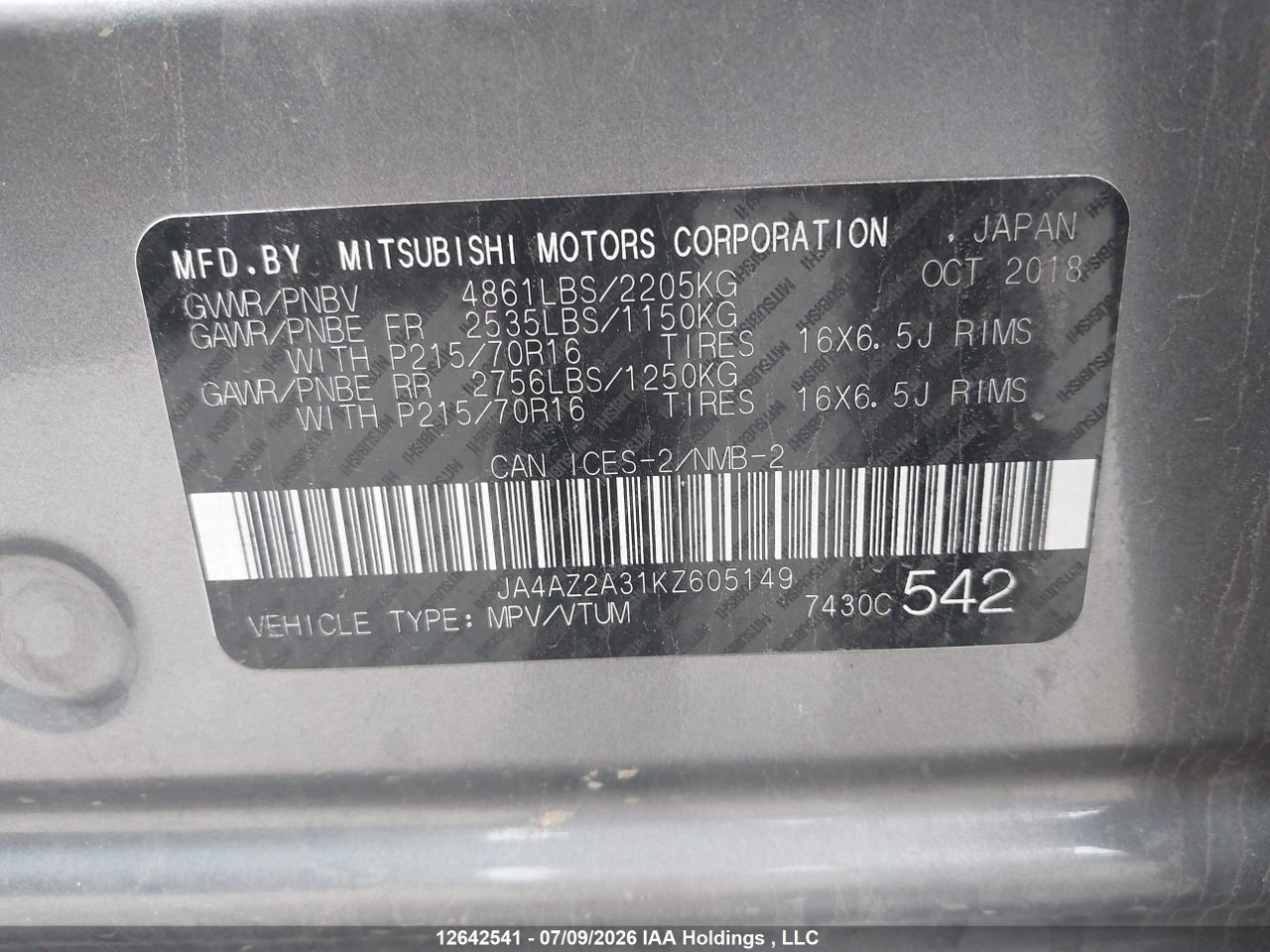 2019 MITSUBISHI outlander thumbnail 10