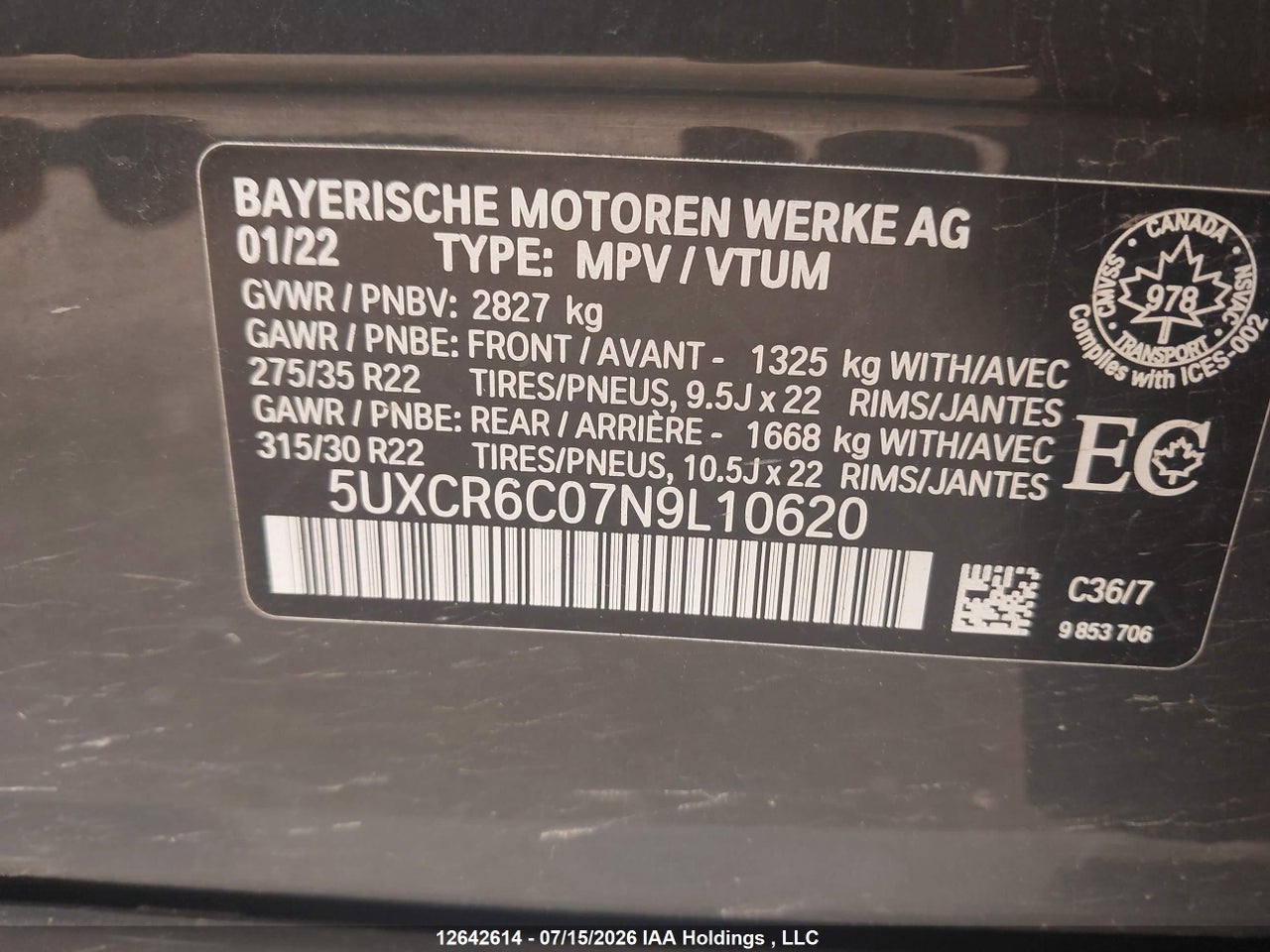 2022 BMW X5 XDRIVE40I thumbnail 10