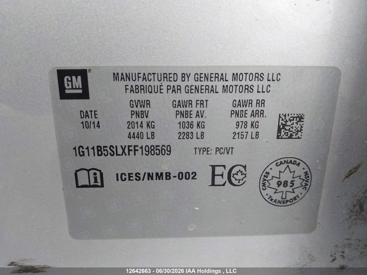 2015 CHEVROLET MALIBU LS thumbnail 10