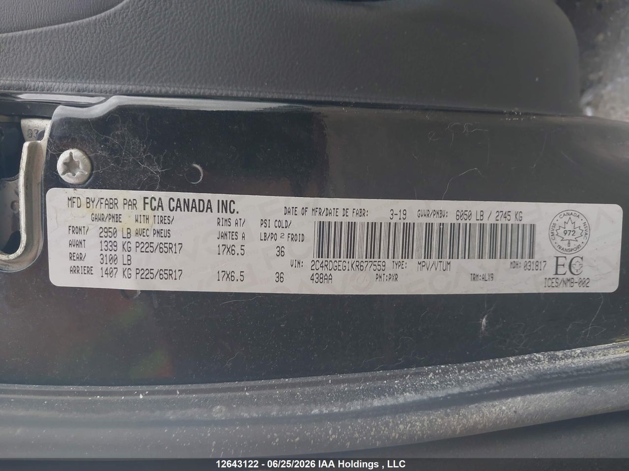 2019 DODGE GRAND CARAVAN GT thumbnail 10